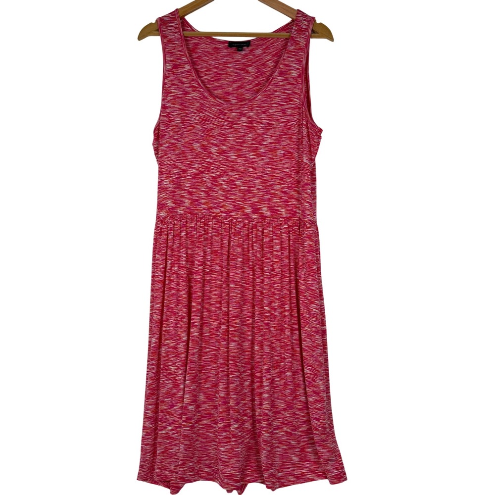 Spense Knit Dress Womens XL Pink Space Dye‎ Sleeveless Gathered Empire Waist